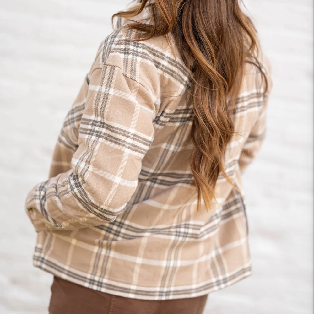 Plaid Button-Up Shacket - Picture 6 of 6